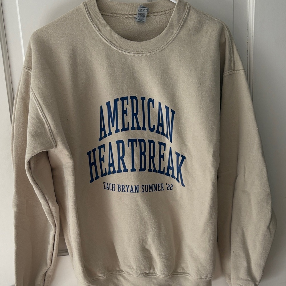 Zach Bryan American Heartbreak Cream Crewneck Sweatshirt